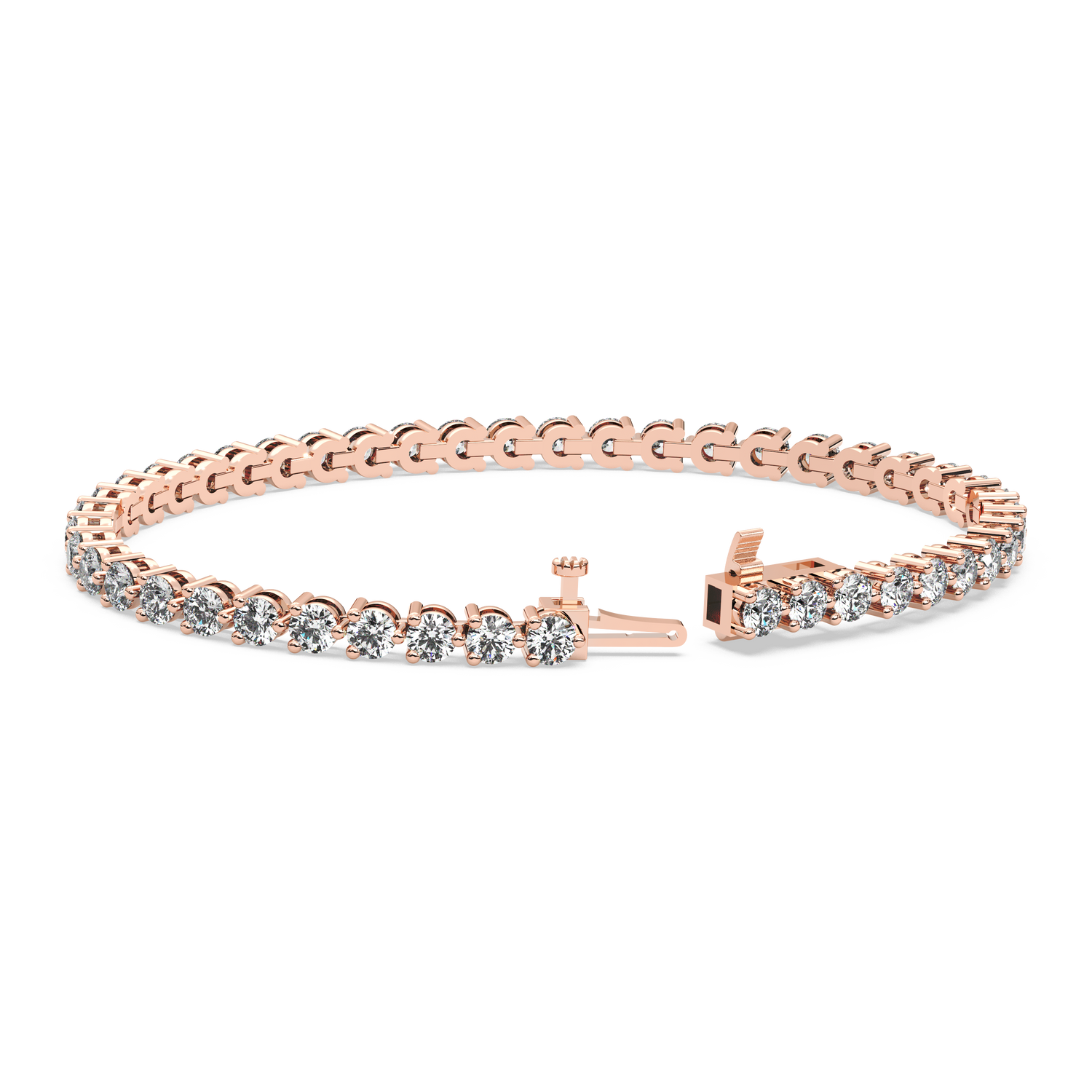 Three-Prong Diamond Tennis Bracelet (6.3 TCW)