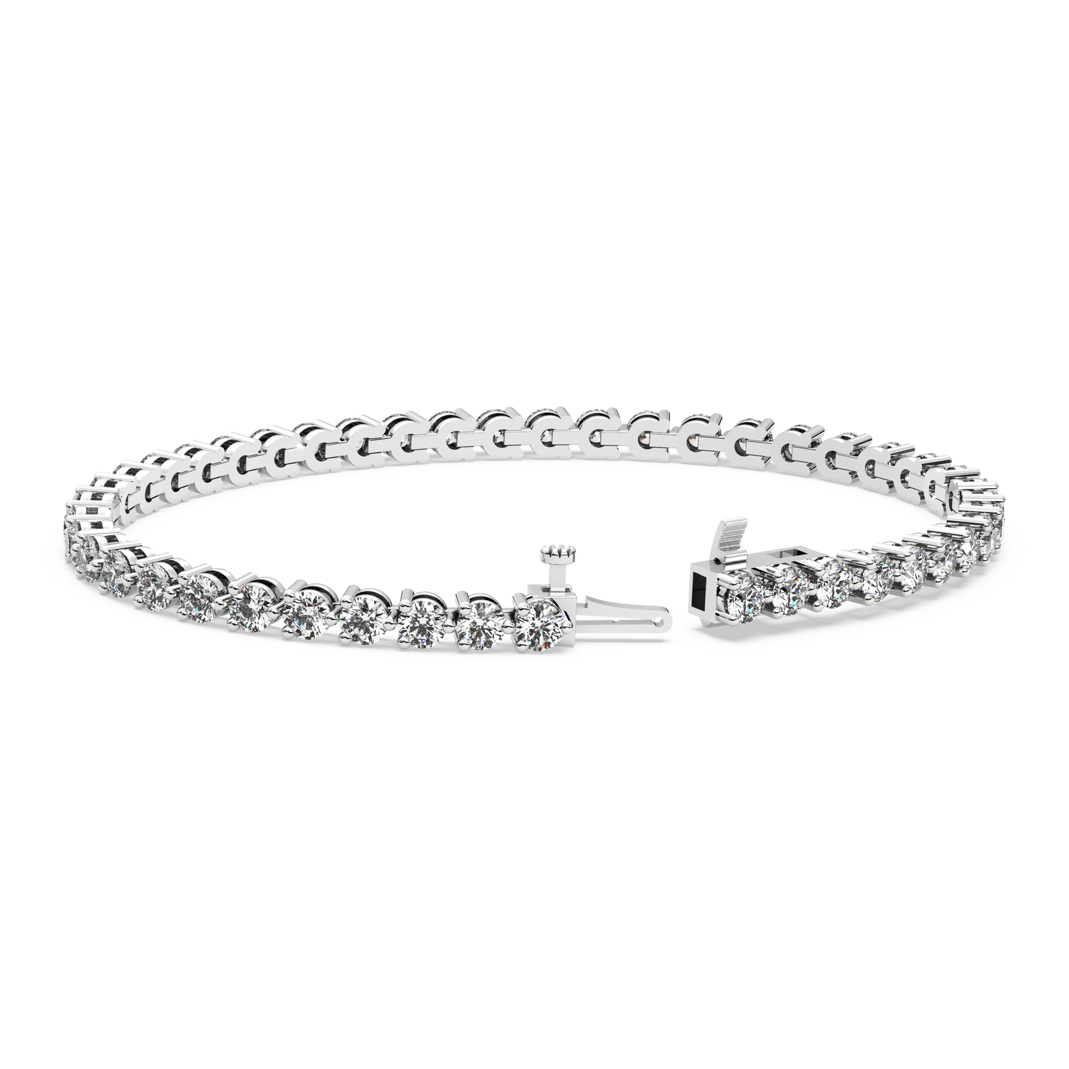 Three-Prong Diamond Tennis Bracelet (6.3 TCW)