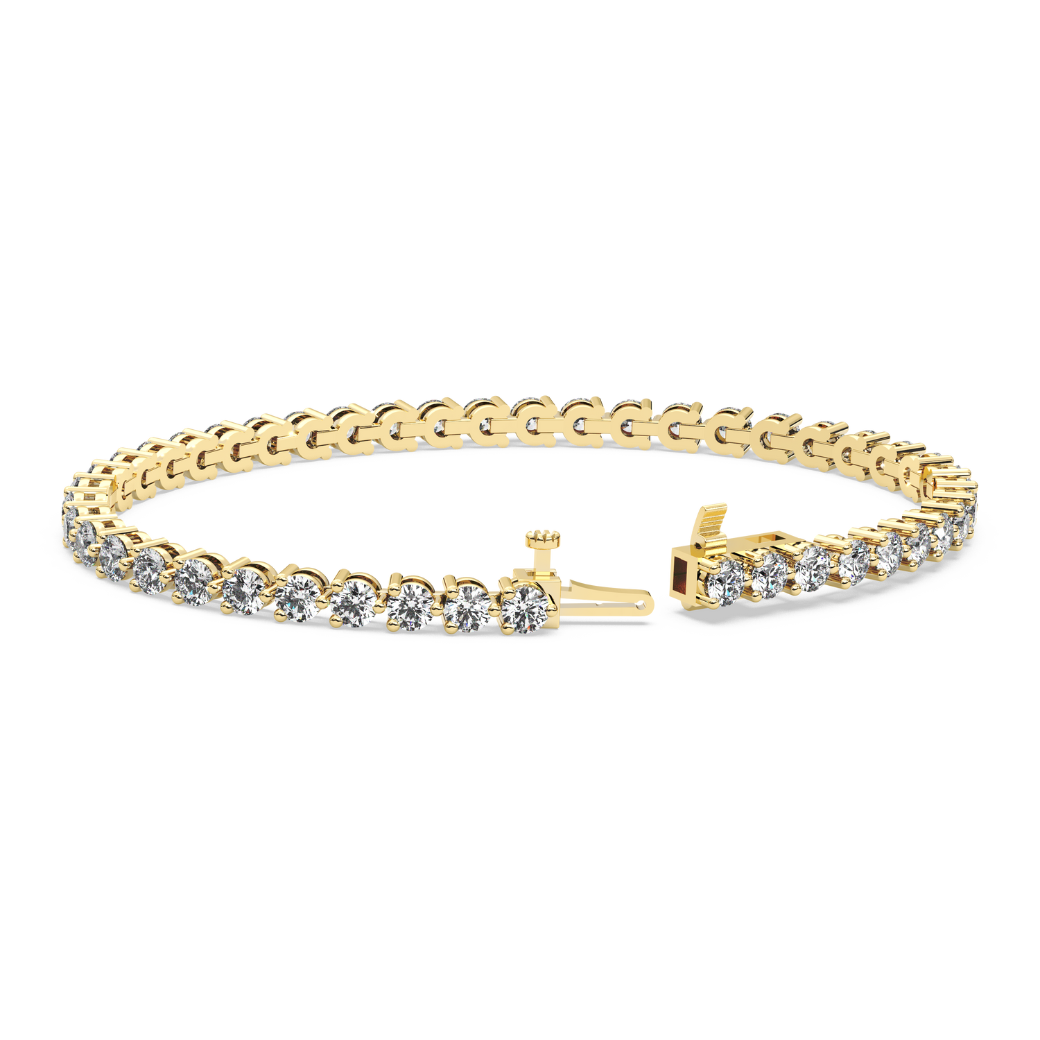 Three-Prong Diamond Tennis Bracelet (6.3 TCW)