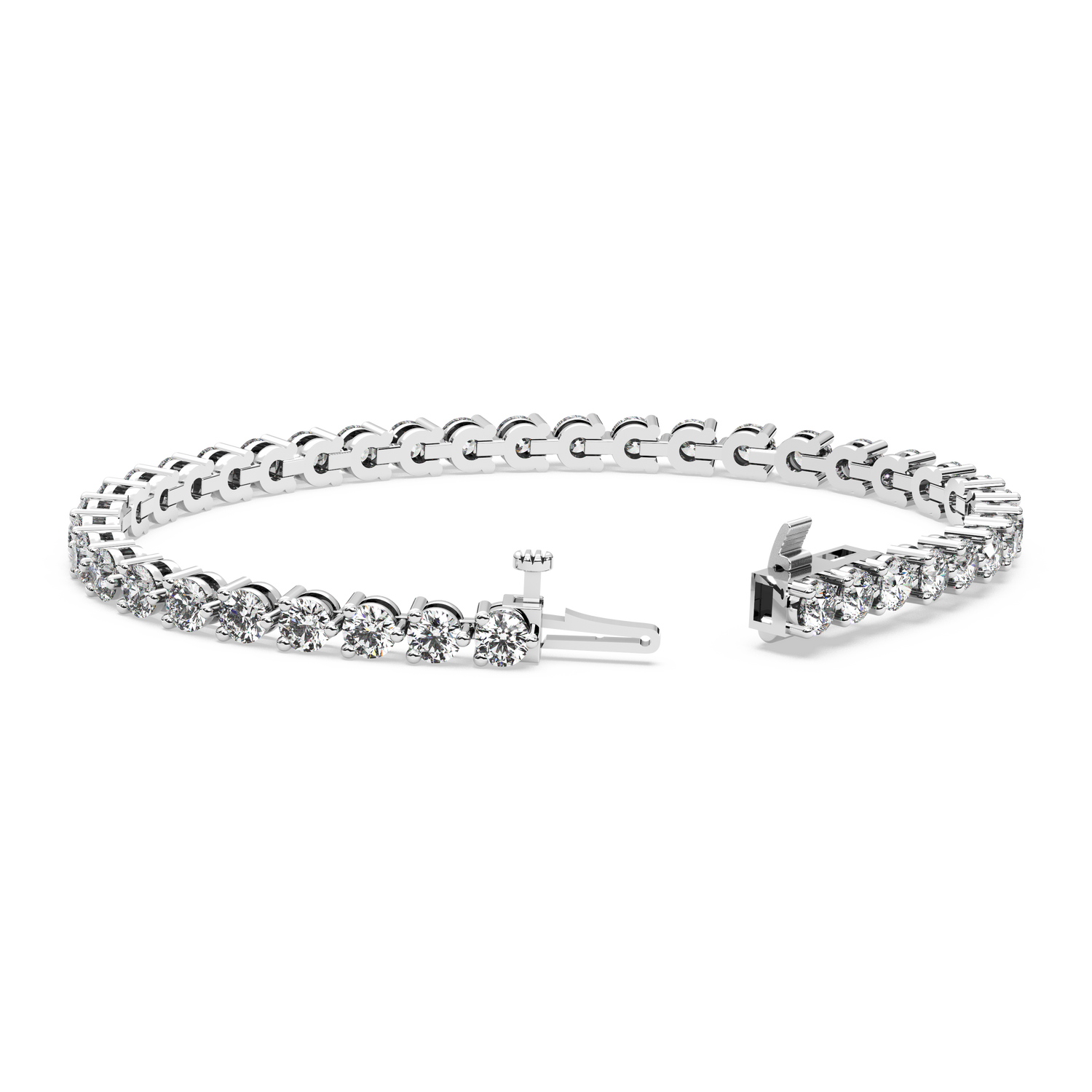Three-Prong Diamond Tennis Bracelet (7.8 TCW)