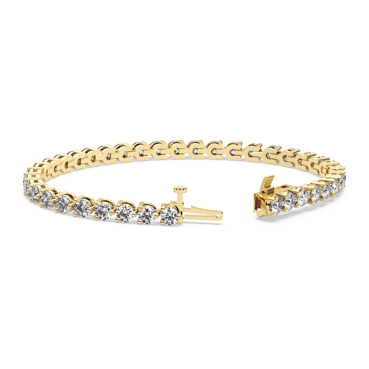 Three-Prong Diamond Tennis Bracelet (7.8 TCW)