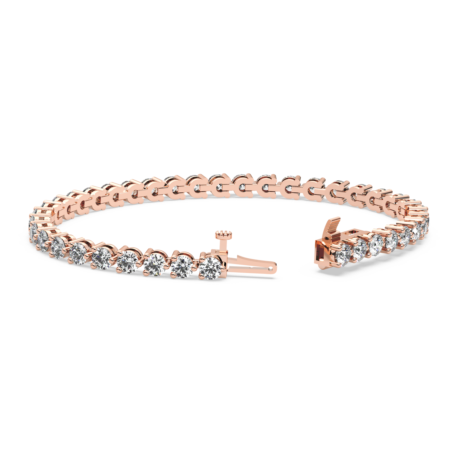 Three-Prong Diamond Tennis Bracelet (7.8 TCW)