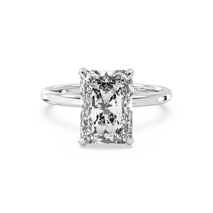 Lowered Hidden Halo Engagement Ring