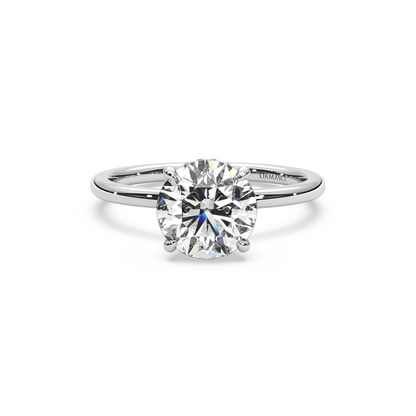 Delicate Tulip Petal Setting with Hidden Halo