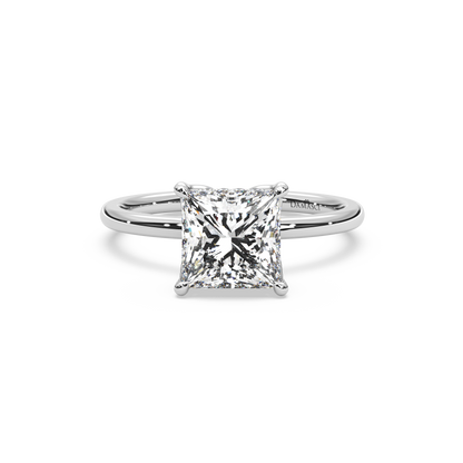 Delicate Tulip Petal Setting with Hidden Halo