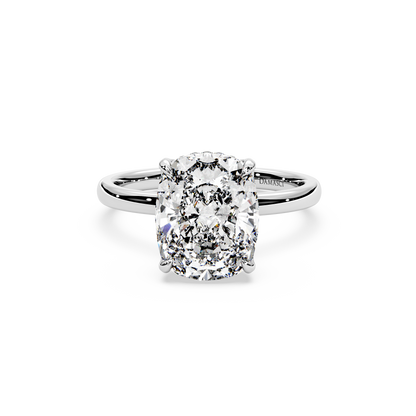 Delicate Tulip Petal Setting with Hidden Halo