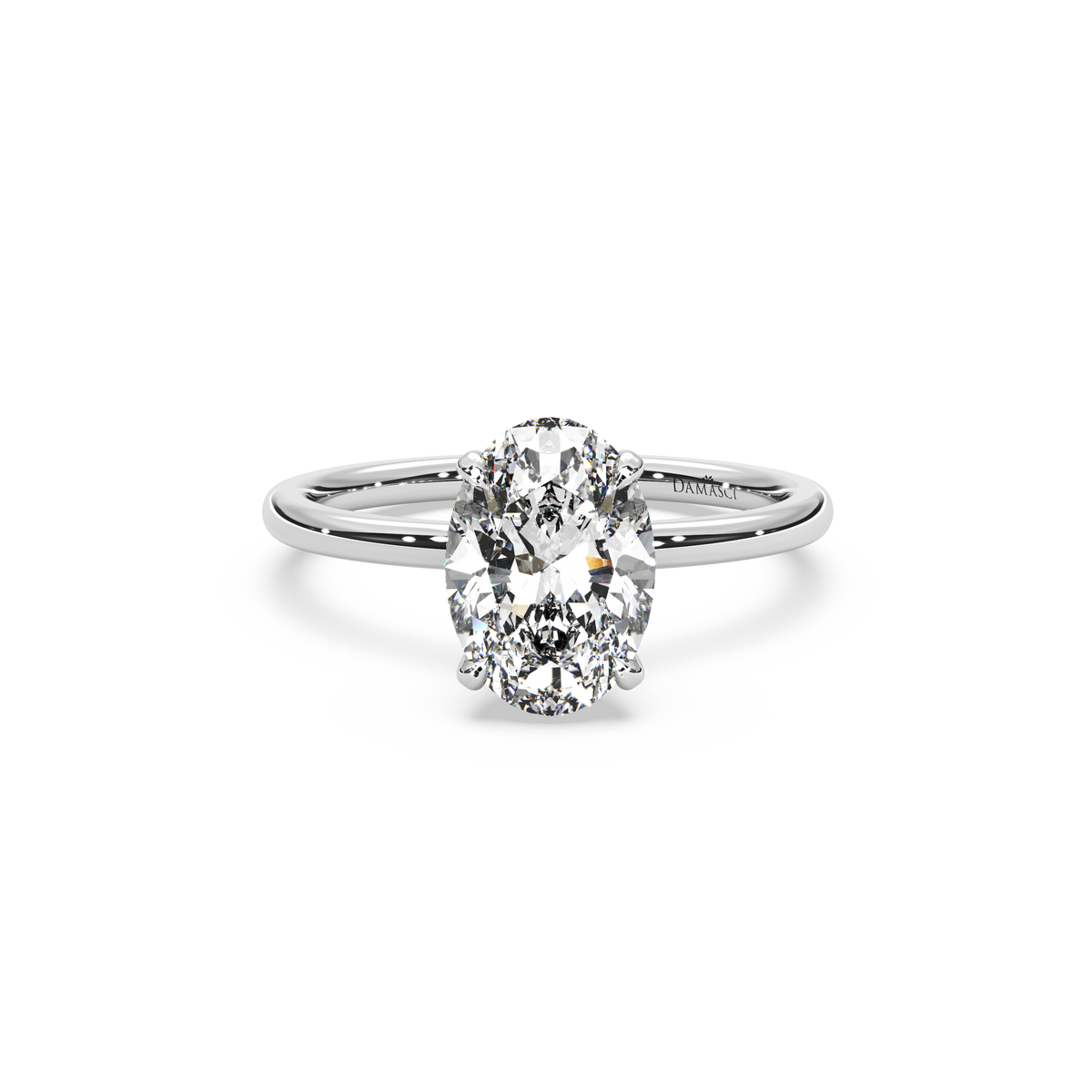 Delicate Tulip Petal Setting with Hidden Halo