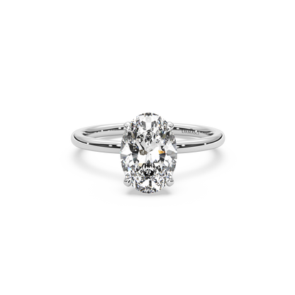 Delicate Tulip Petal Setting with Hidden Halo