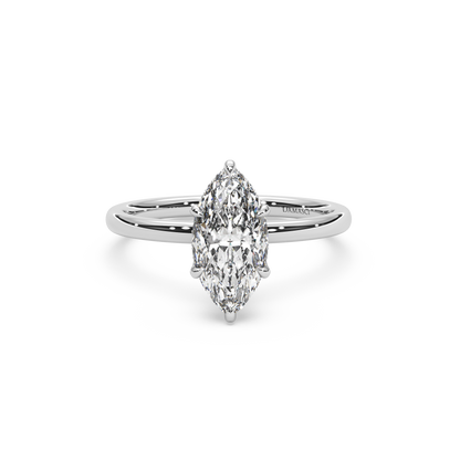Delicate Tulip Petal Setting with Hidden Halo