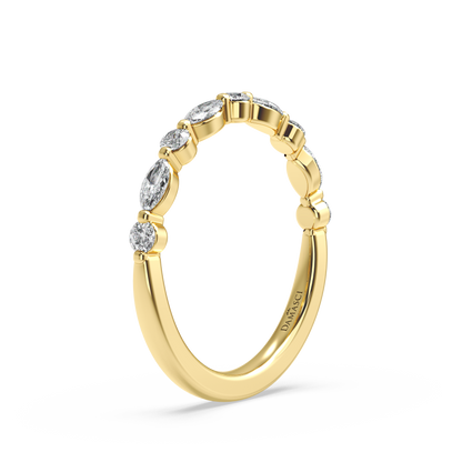 Alternating Marquise and Round Diamond Ring (0.40 T.C.W)