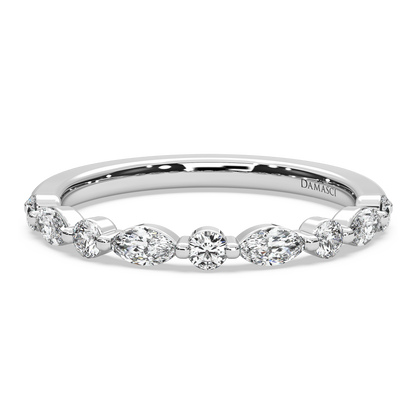 Alternating Marquise and Round Diamond Ring (0.40 T.C.W)