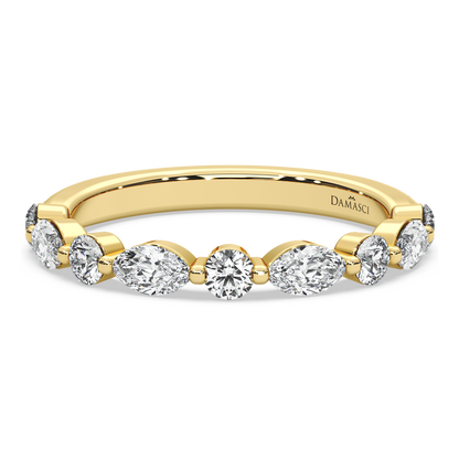Alternating Marquise and Round Diamond Ring (0.75 T.C.W)