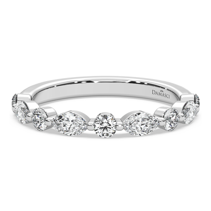 Alternating Marquise and Round Diamond Ring (0.75 T.C.W)
