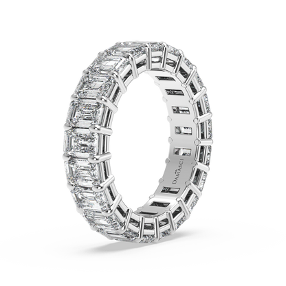 Emerald-Cut Diamond Eternity Ring in Double-Gallery Setting ( 6.50 T.C.W)