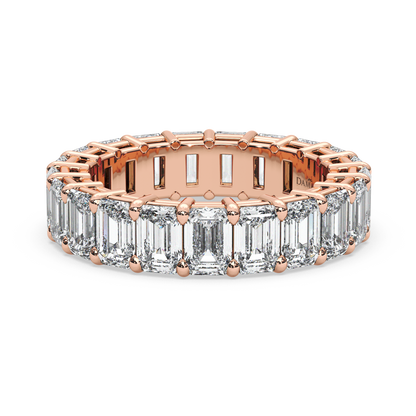 Emerald-Cut Diamond Eternity Ring in Double-Gallery Setting ( 6.50 T.C.W)