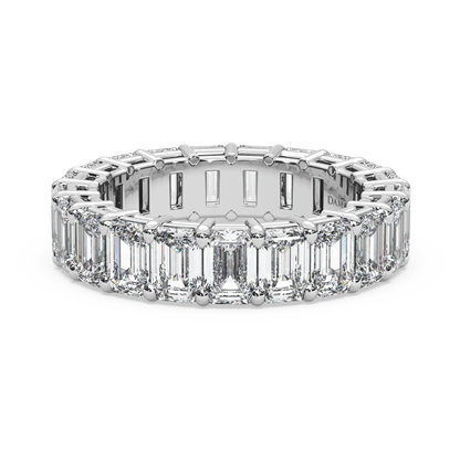 Emerald-Cut Diamond Eternity Ring in Double-Gallery Setting ( 6.50 T.C.W)