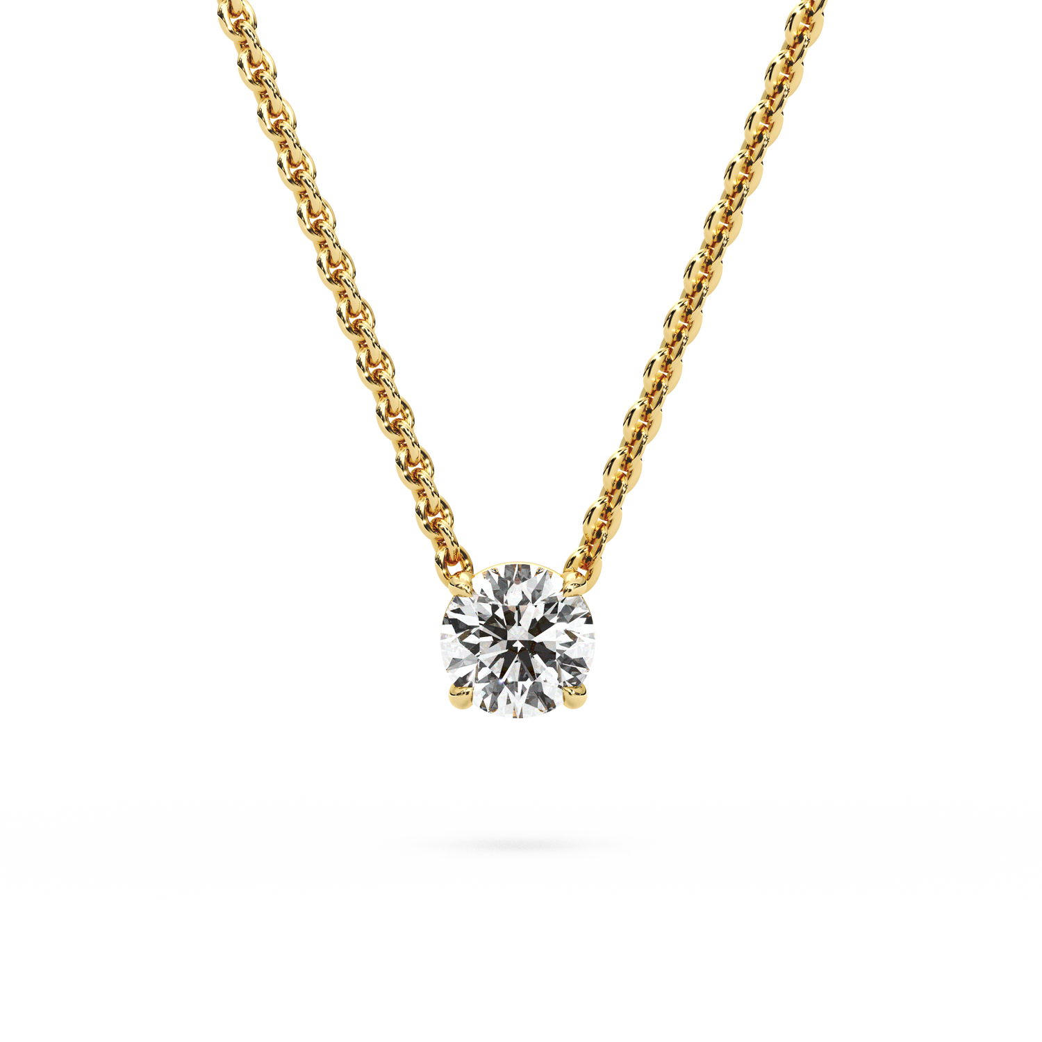 Solitaire Round Diamond Pendant (18 Inch / 0.5 TCW)