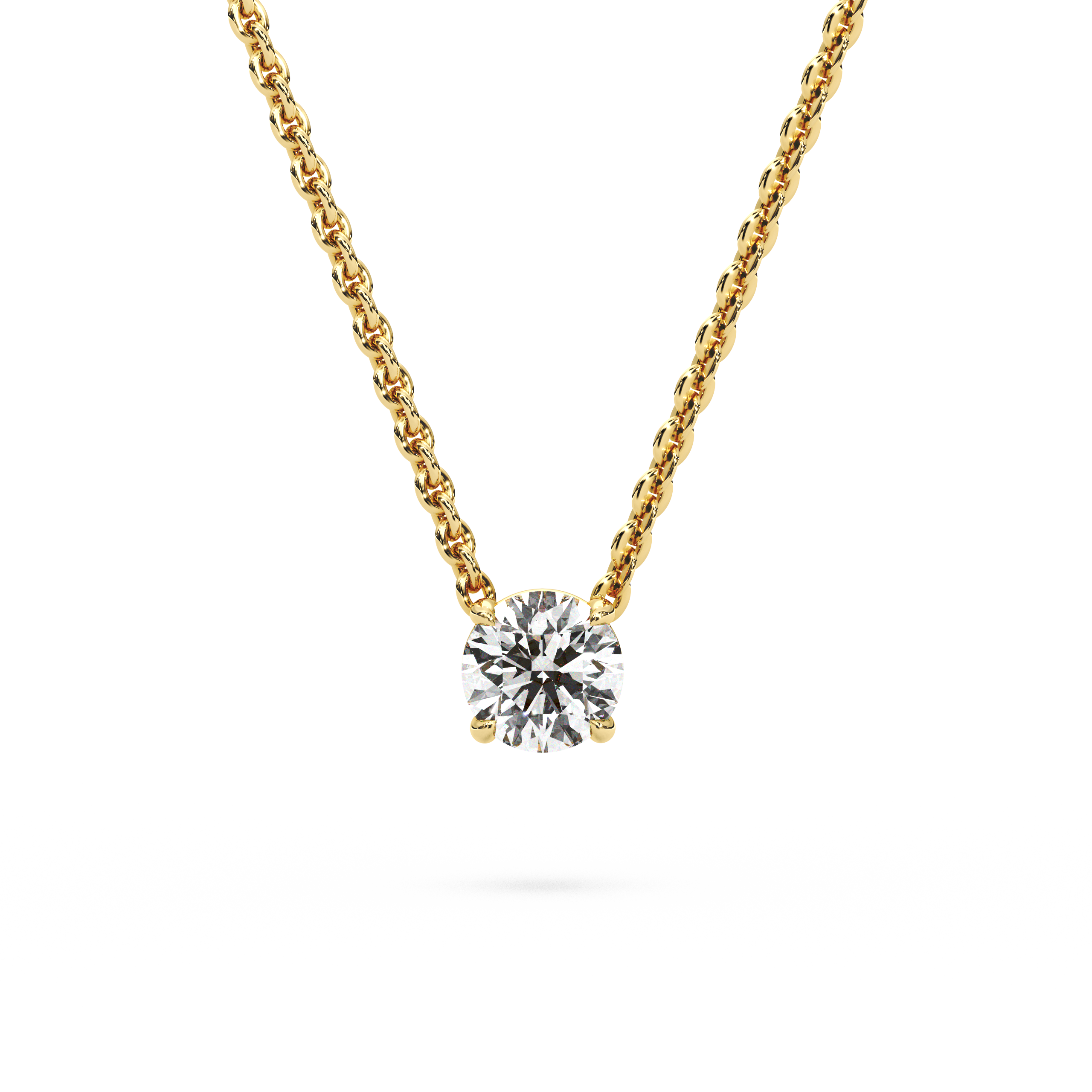 Solitaire Round Diamond Pendant (18 Inch / 0.5 TCW)