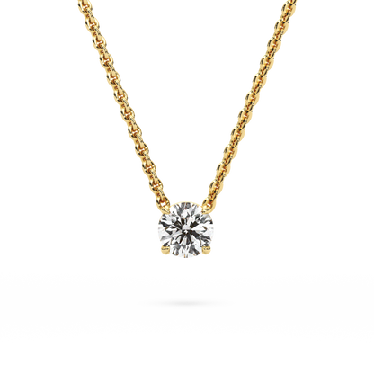 Solitaire Round Diamond Pendant (18 Inch / 0.5 TCW)