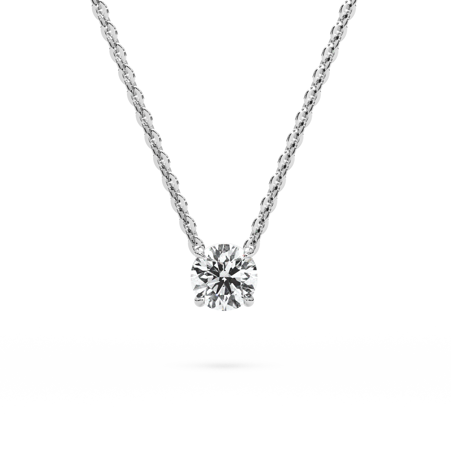 Solitaire Round Diamond Pendant (18 Inch / 0.5 TCW)