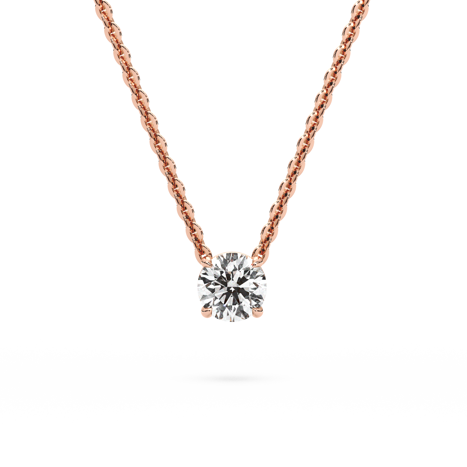 Solitaire Round Diamond Pendant (18 Inch / 0.5 TCW)