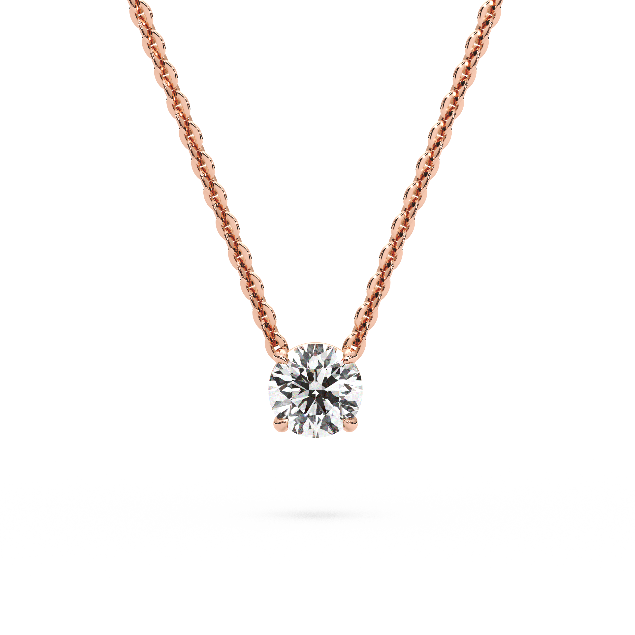 Solitaire Round Diamond Pendant (18 Inch / 0.5 TCW)