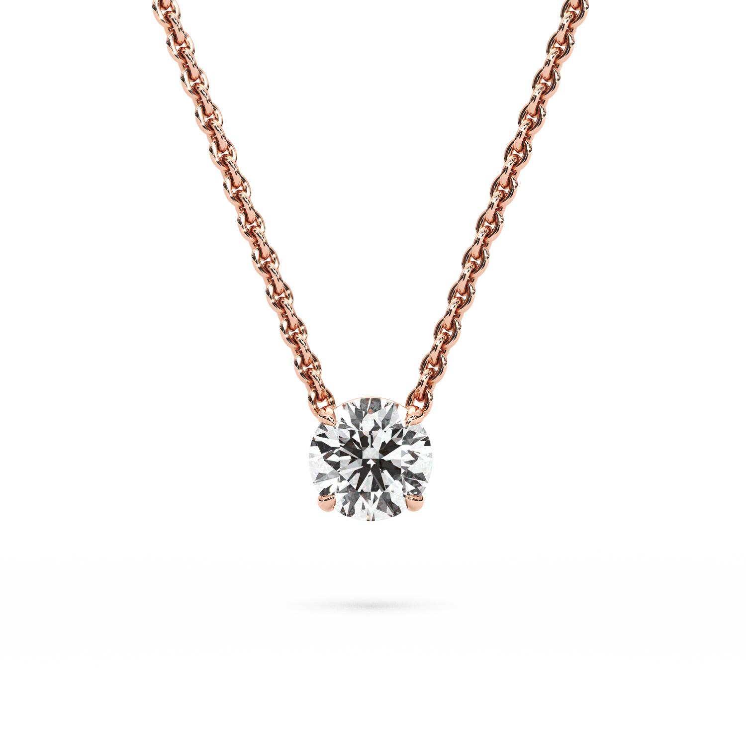 Solitaire Round Diamond Pendant (16 Inch / 0.75 TCW)