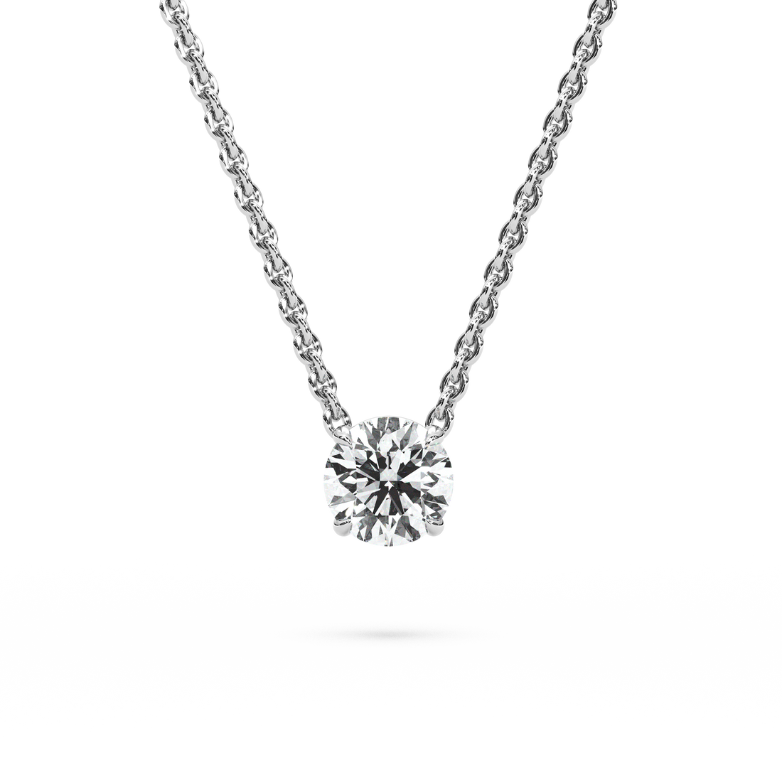 Solitaire Round Diamond Pendant (18 Inch / 0.75 TCW)