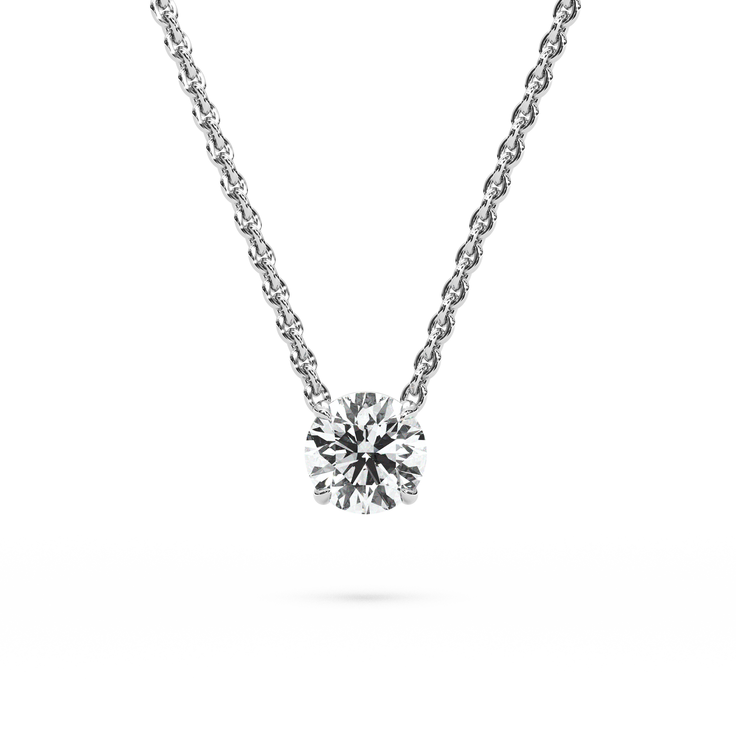 Solitaire Round Diamond Pendant (18 Inch / 0.75 TCW)