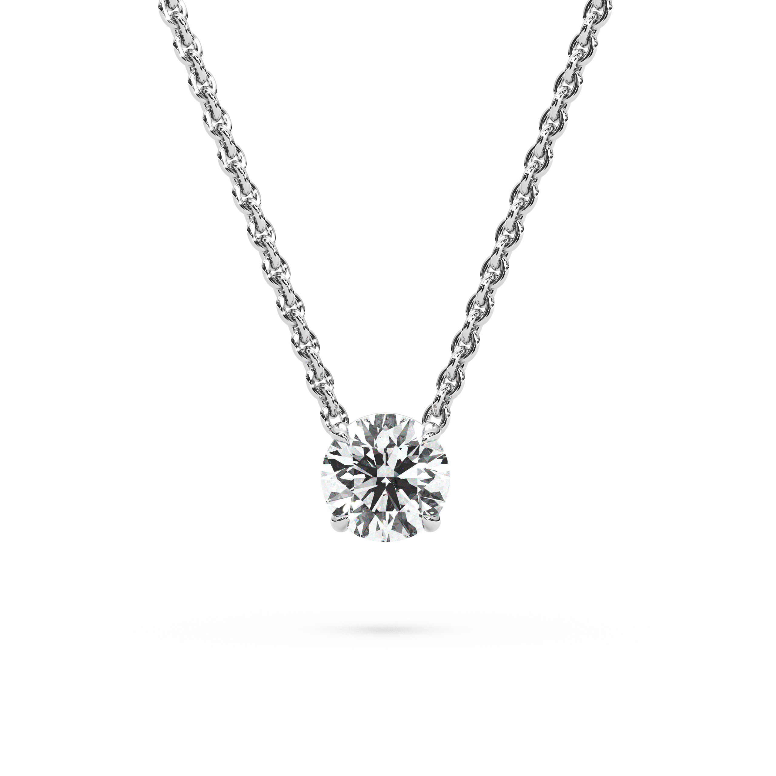 Solitaire Round Diamond Pendant (18 Inch / 0.75 TCW)