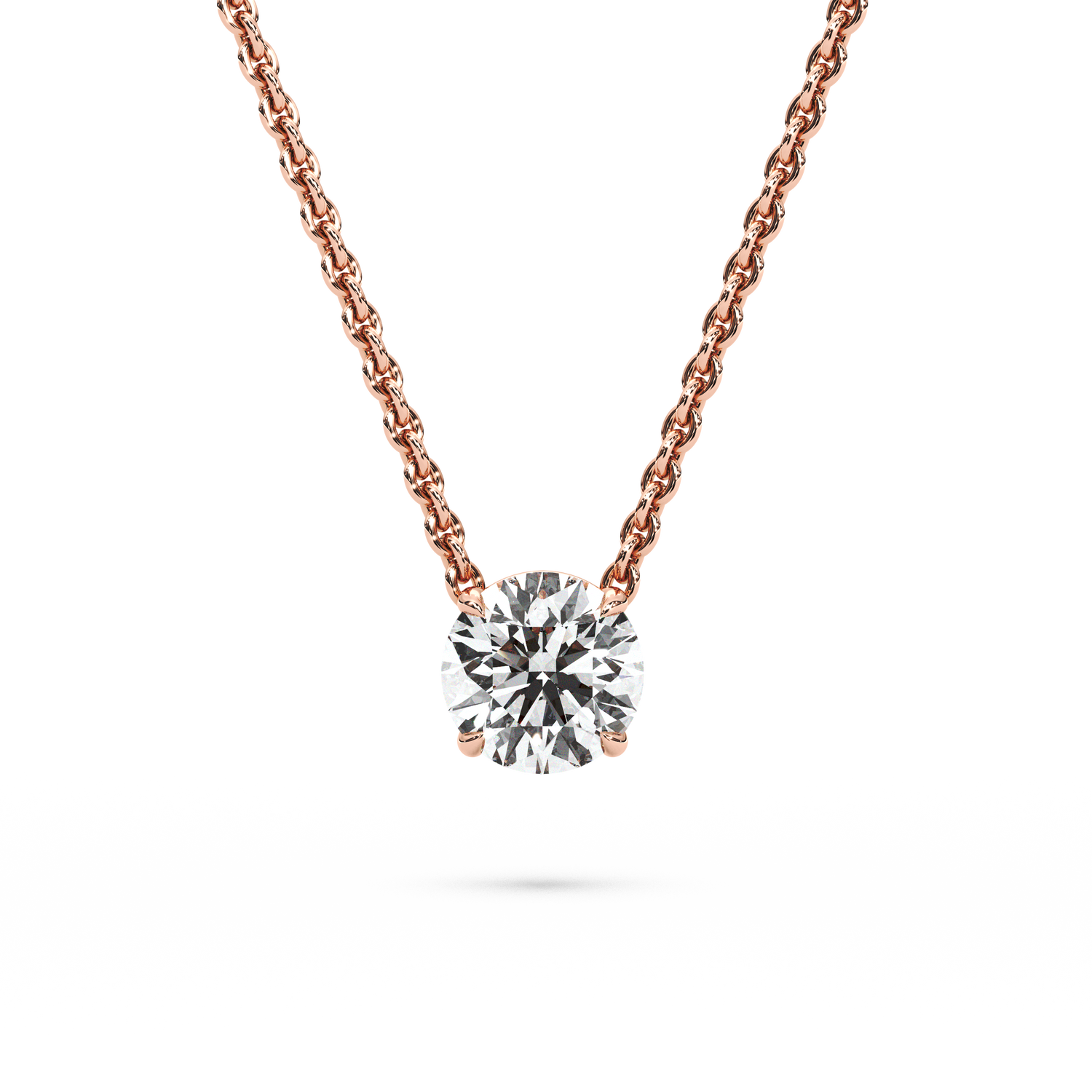 Solitaire Round Diamond Pendant (18 Inch / 1 TCW)