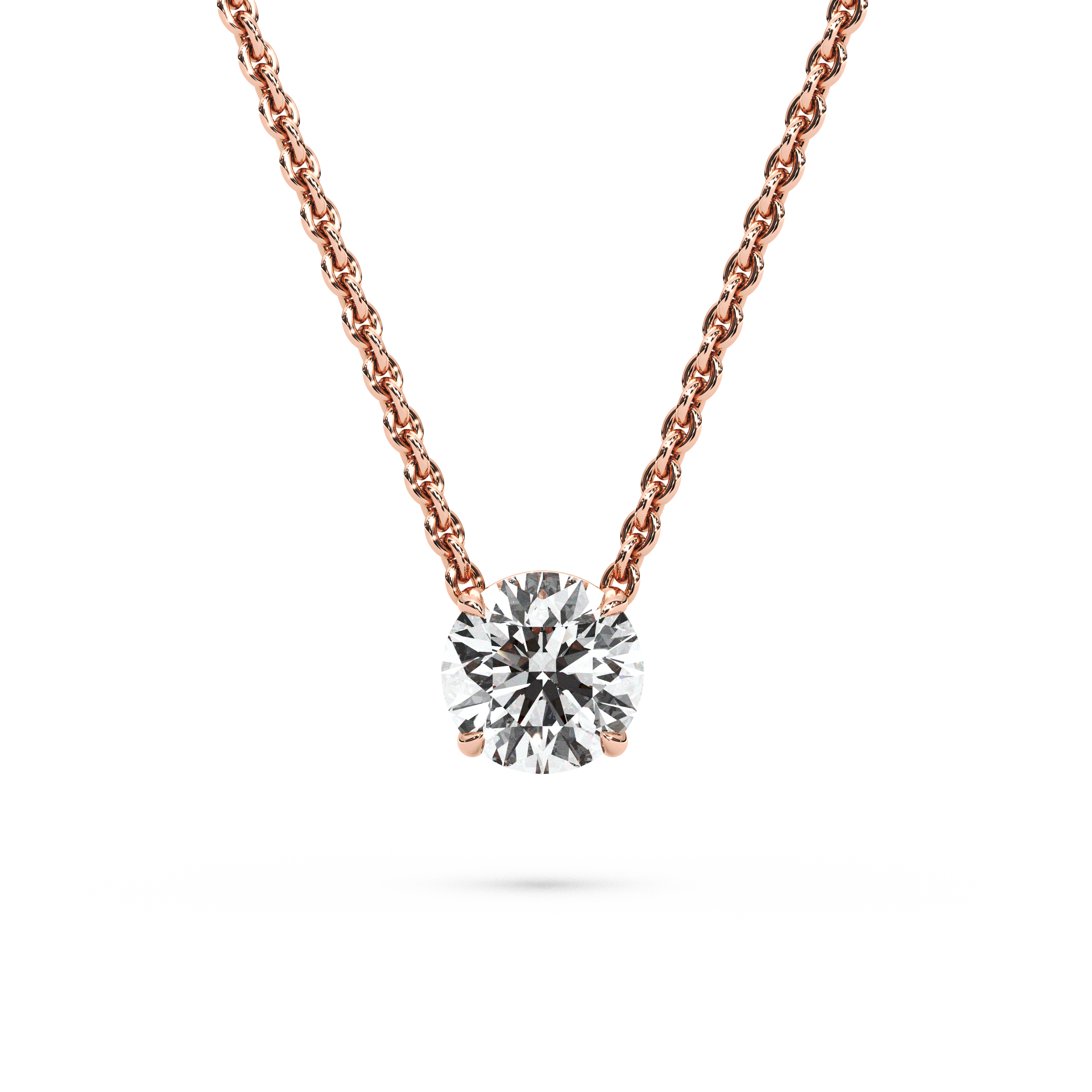 Solitaire Round Diamond Pendant (18 Inch / 1 TCW)