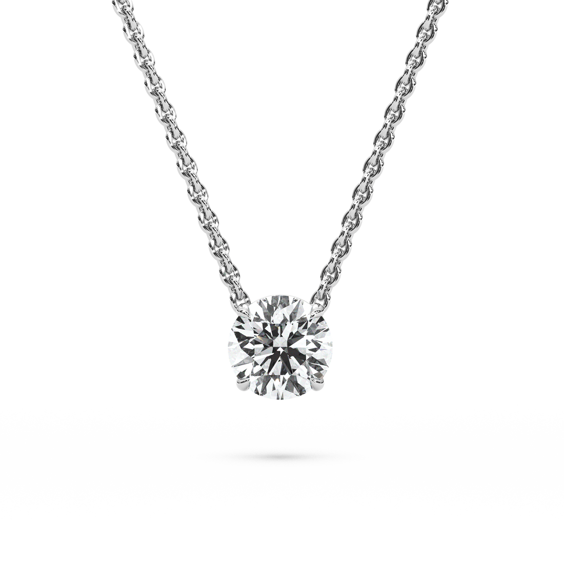 Solitaire Round Diamond Pendant (18 Inch / 1 TCW)