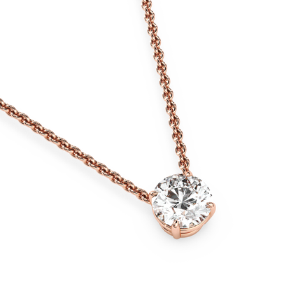 Solitaire Round Diamond Pendant (18 Inch / 1 TCW)