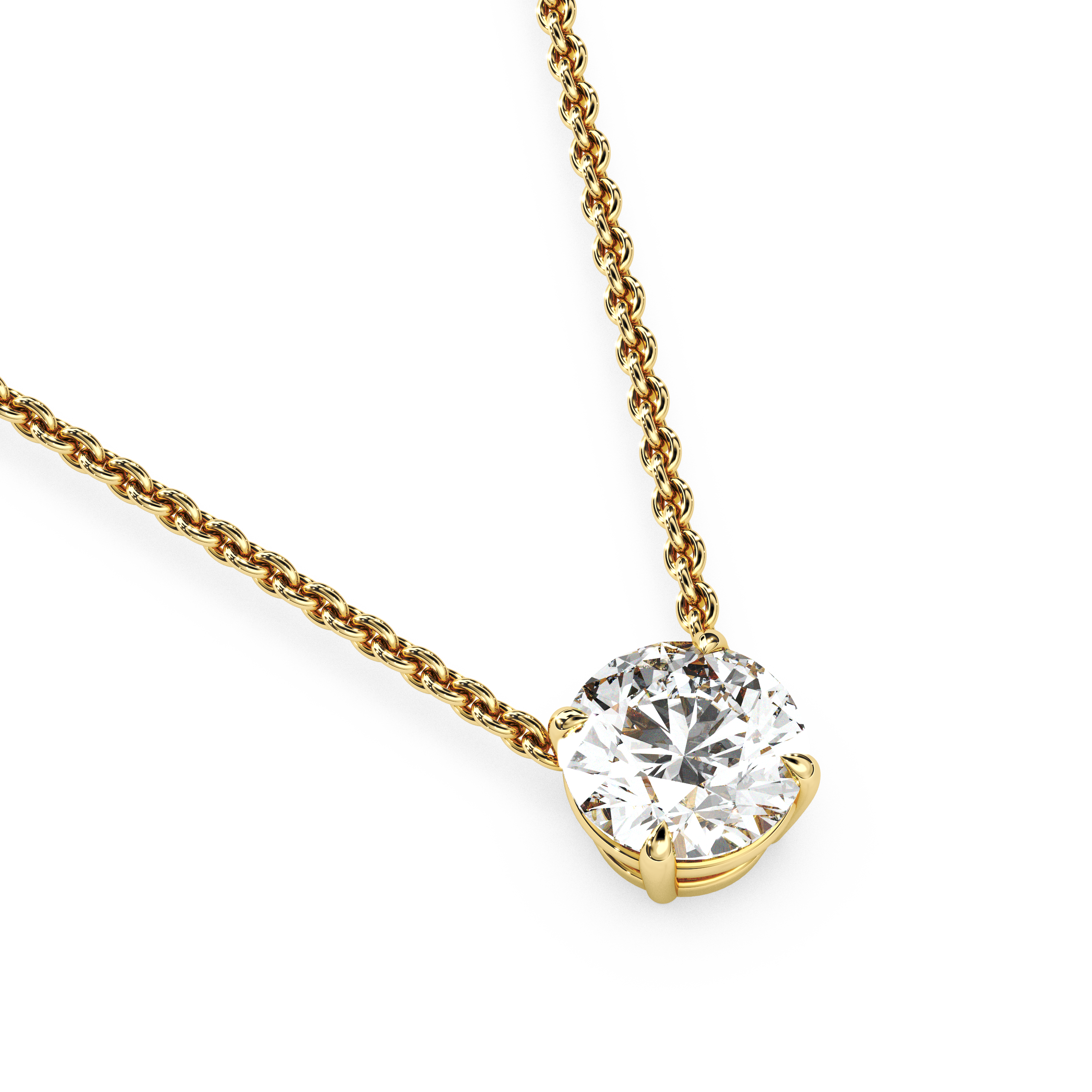 Solitaire Round Diamond Pendant (18 Inch / 1.25 TCW)