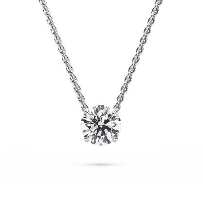 Solitaire Round Diamond Pendant (16 Inch / 1.25 TCW)