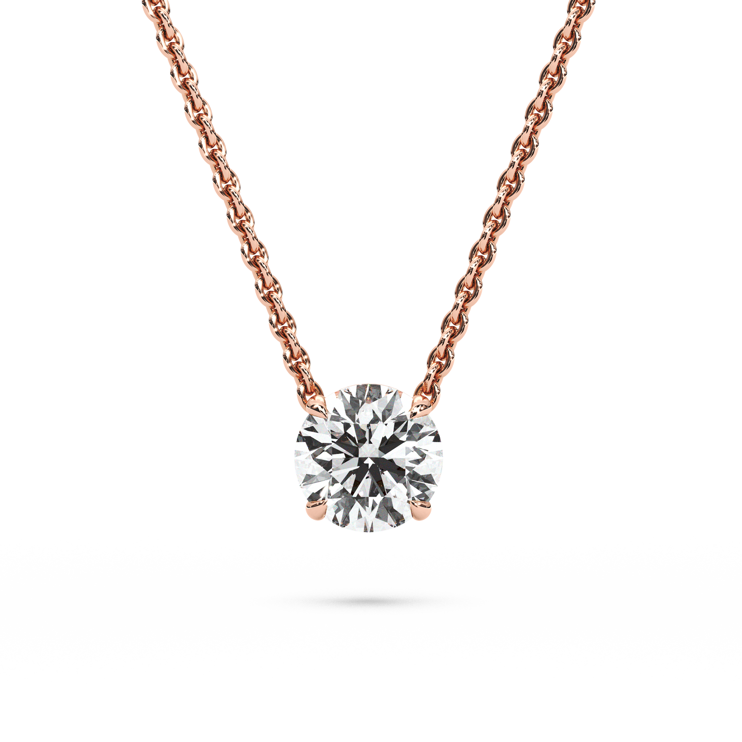 Solitaire Round Diamond Pendant (16 Inch / 1.25 TCW)