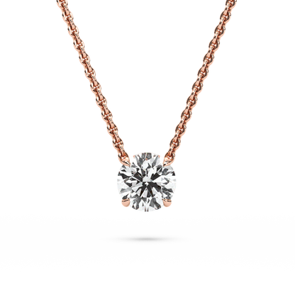 Solitaire Round Diamond Pendant (16 Inch / 1.25 TCW)