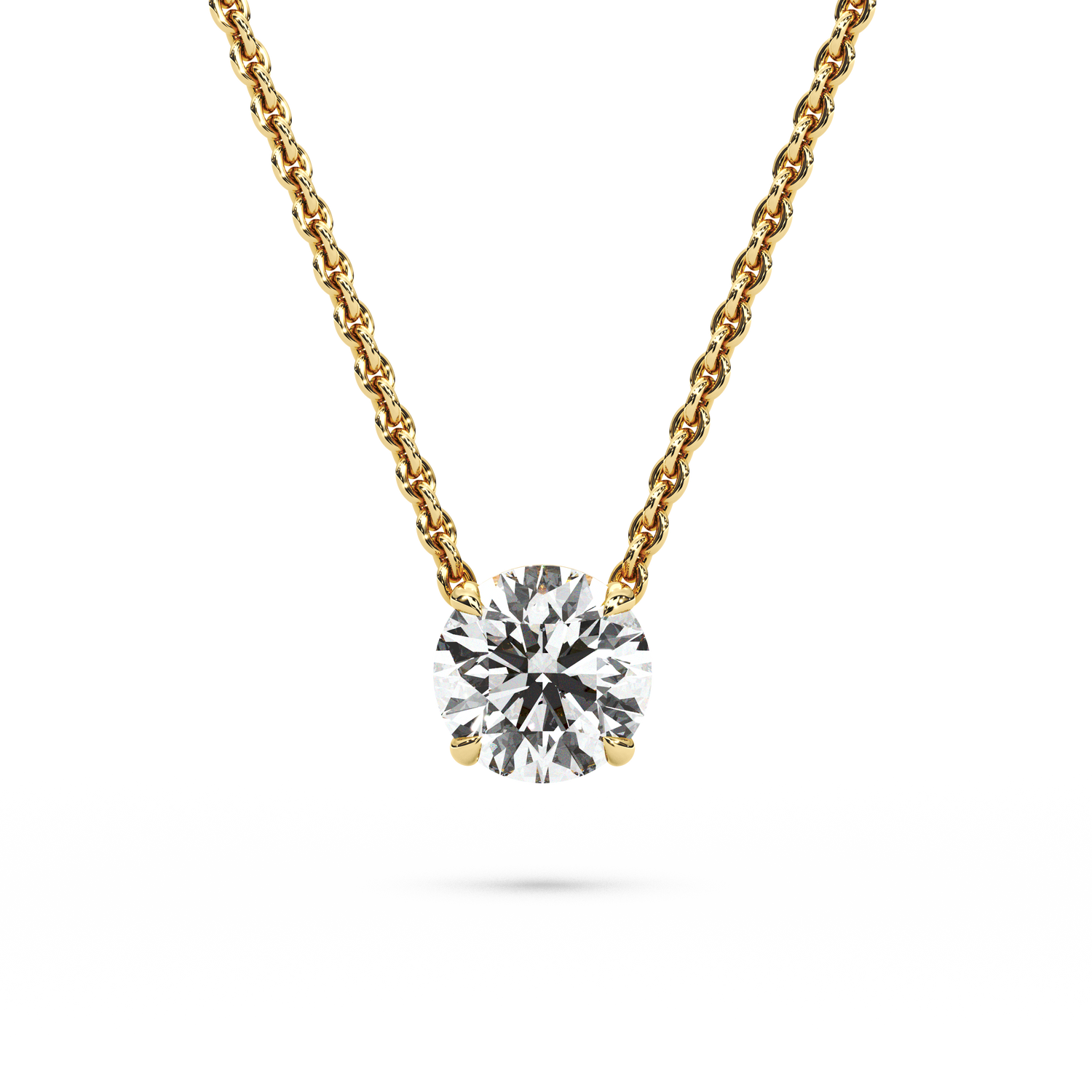 Solitaire Round Diamond Pendant (16 Inch / 1.25 TCW)