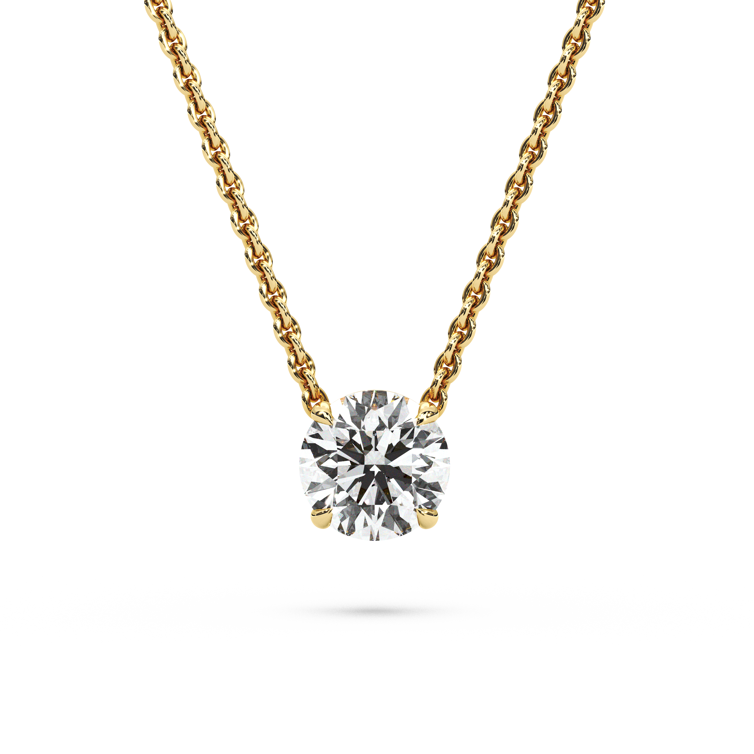 Solitaire Round Diamond Pendant (16 Inch / 1.25 TCW)