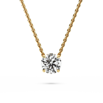 Solitaire Round Diamond Pendant (16 Inch / 1.25 TCW)