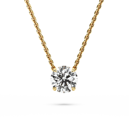 Solitaire Round Diamond Pendant (18 Inch / 1.5 TCW)