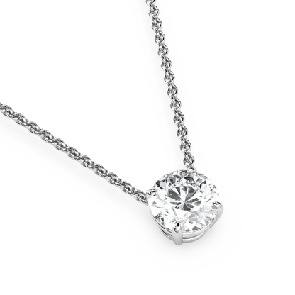 Solitaire Round Diamond Pendant (16 Inch / 1.5 TCW)