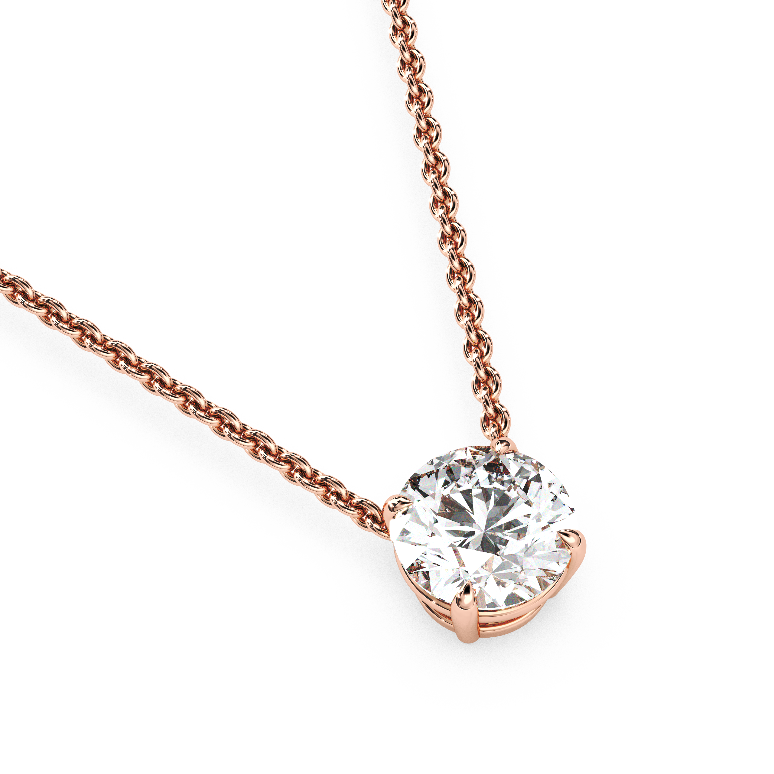 Solitaire Round Diamond Pendant (18 Inch / 1.5 TCW)