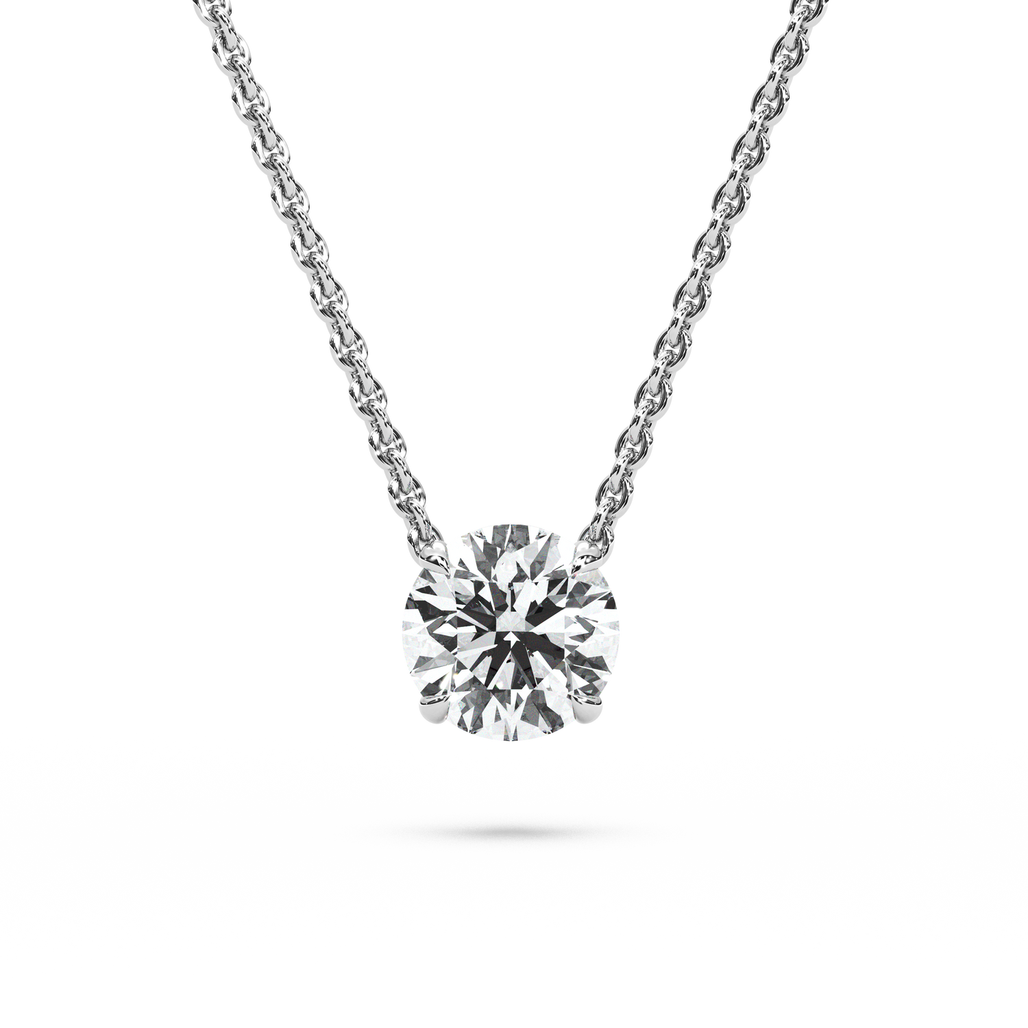 Solitaire Round Diamond Pendant (18 Inch / 1.5 TCW)