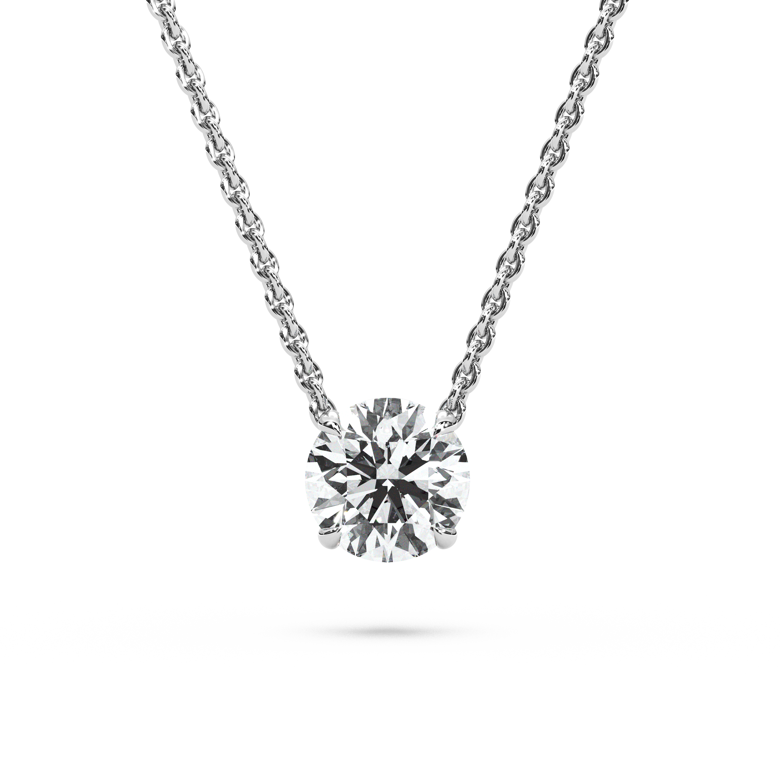 Solitaire Round Diamond Pendant (18 Inch / 1.5 TCW)