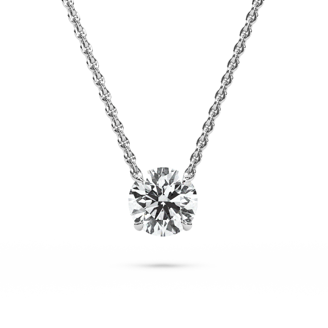 Solitaire Round Diamond Pendant (16 Inch / 1.5 TCW)