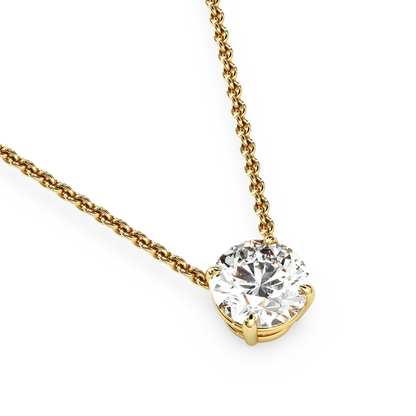 Solitaire Round Diamond Pendant (18 Inch / 1.5 TCW)