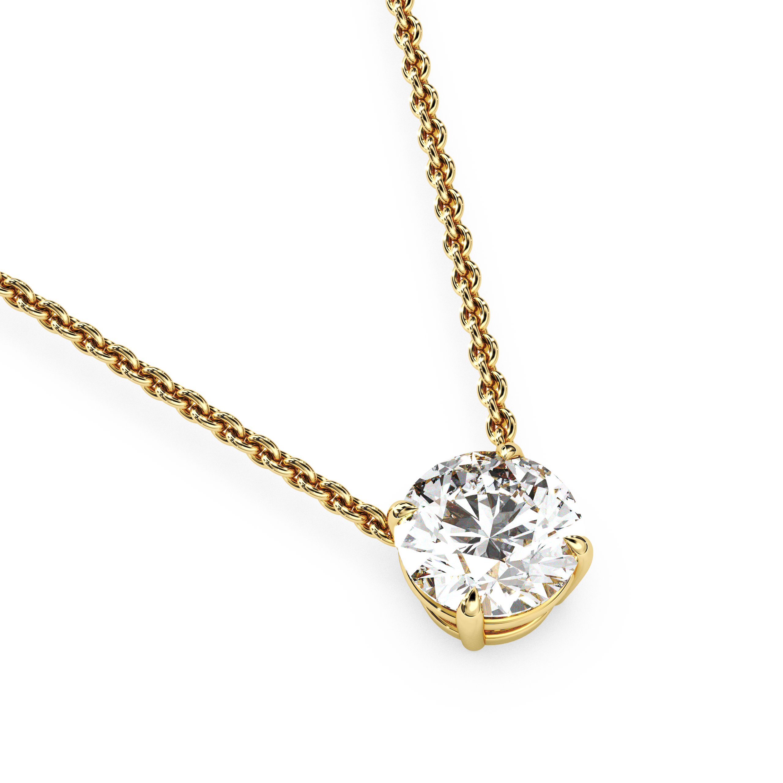 Solitaire Round Diamond Pendant (16 Inch / 1.5 TCW)