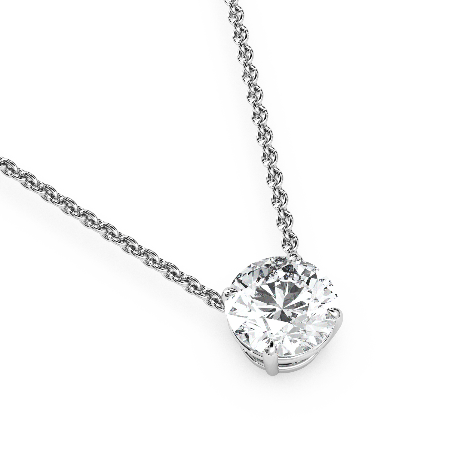 Solitaire Round Diamond Pendant (16 Inch / 1.75 TCW)